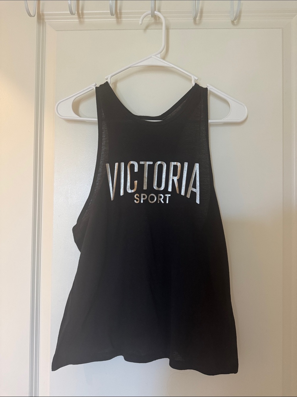 Victoria's Secret Sport Black Tank with Silver Logo
